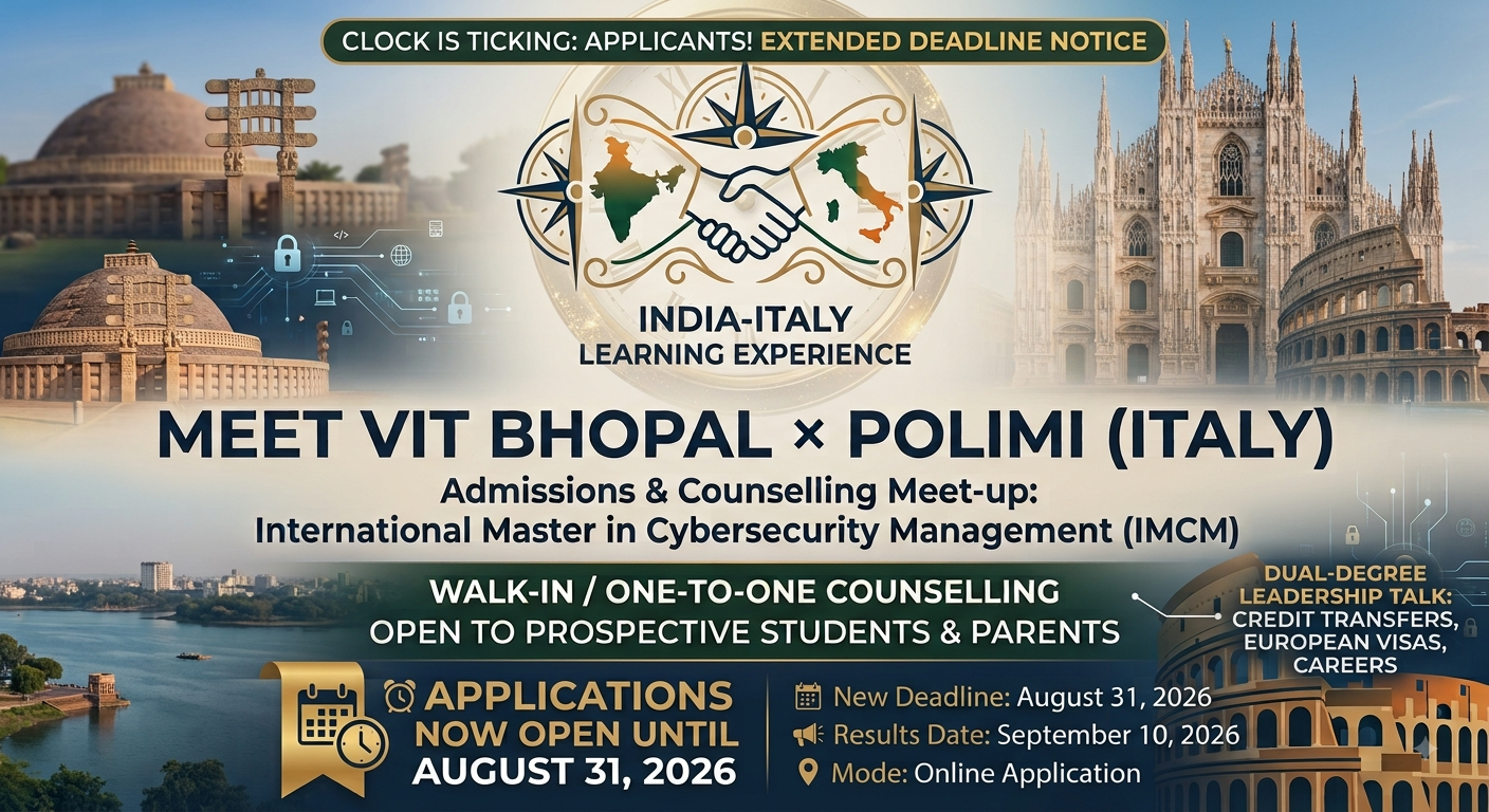 VIT Bhopal x POLIMI Admissions & Counselling Meet-up Banner